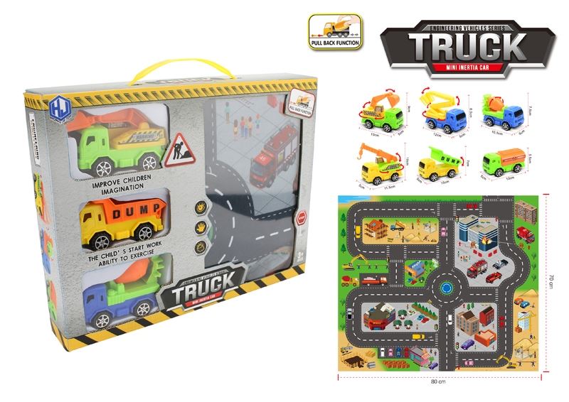 PULL BACK CONSTRUCTION TRUCK W/CARPET (2 ASST.) - HP1109391