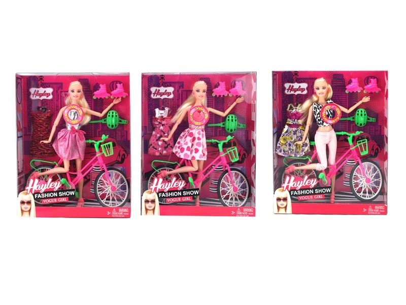 JOINTS BODY DOLL W/BICYCLE & LIGHT  3 ASST. - HP1109623