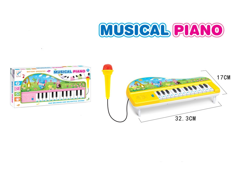 ELECTRONIC ORGAN W/MICROPHONE, PINK,BLUE, YELLOW - HP1109671