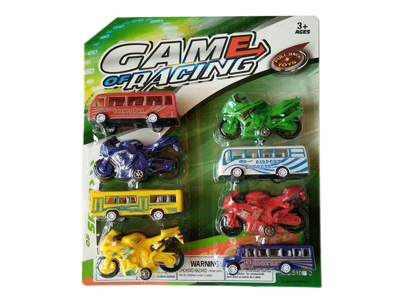 PULL BACK THE CAR 8 ASST., 4 COLORS - HP1110310