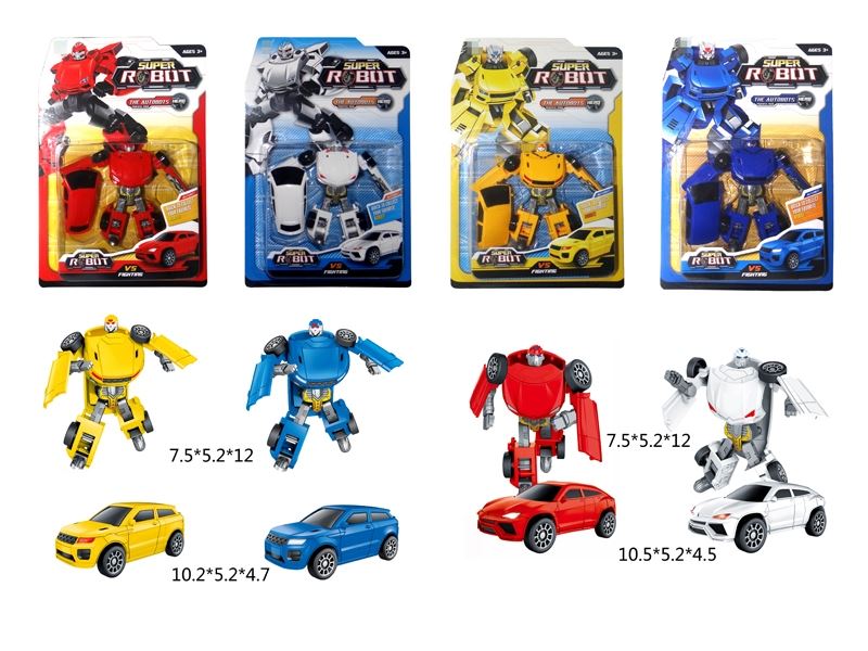TRANSFORMED CAR 2 ASST., 4 COLORS: RED,WHITE,YELLOW,BIU. - HP1110392