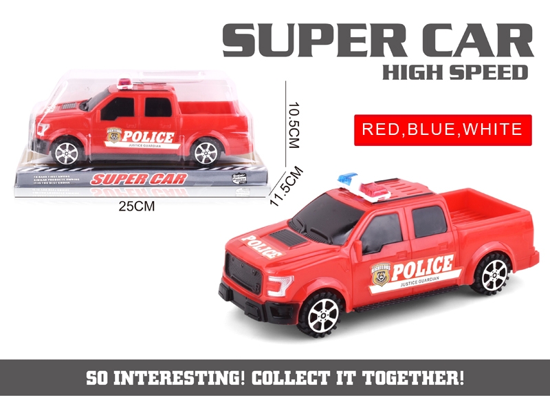 FRICTION CAR，RED,BLUE,WHITE 3ASST - HP1110913