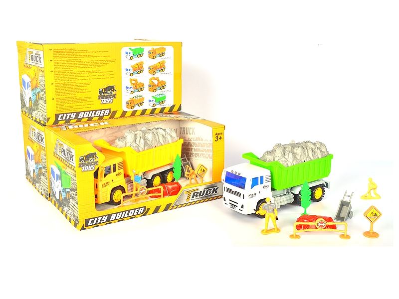 FRICTION CONSTRUCTION CAR SET YELLOW & WHITE - HP1111113