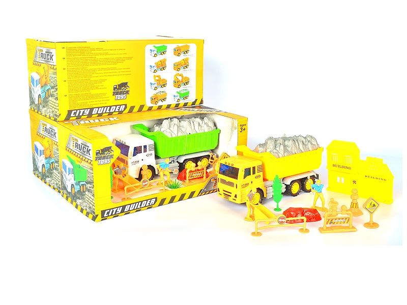 FRICTION CONSTRUCTION CAR SET YELLOW & WHITE - HP1111114