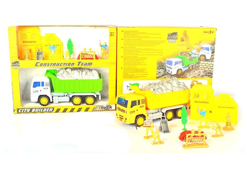 FRICTION CONSTRUCTION CAR SET YELLOW & WHITE - HP1111115