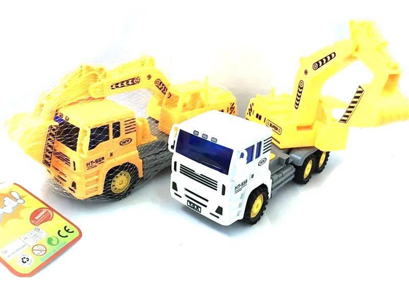 FRICTION CONSTRUCTION CAR SET YELLOW & WHITE - HP1111122