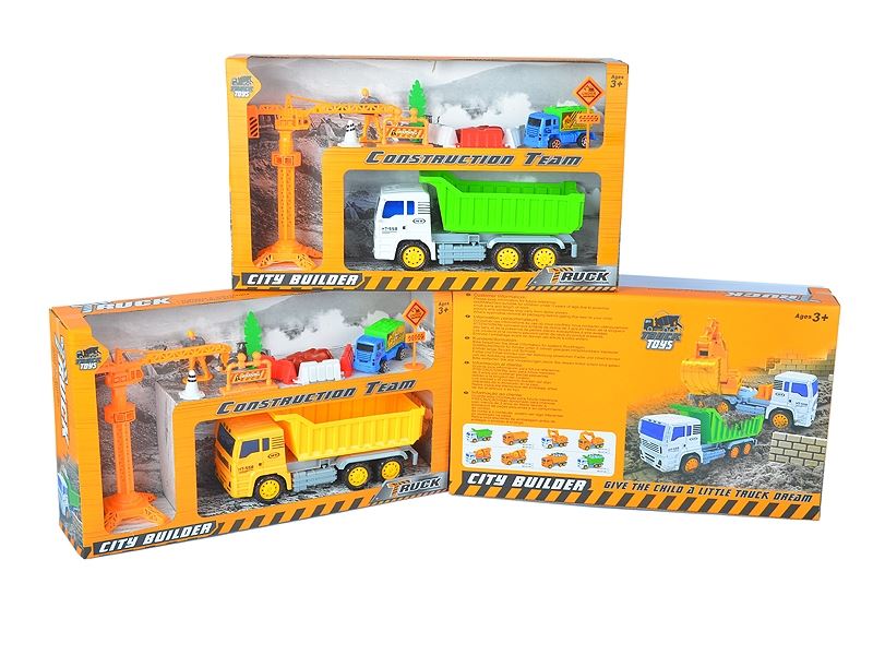 FRICTION CONSTRUCTION CAR SET YELLOW & WHITE - HP1111124