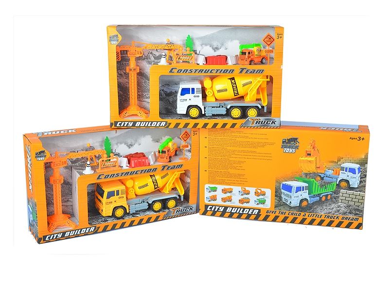 FRICTION CONSTRUCTION CAR SET YELLOW & WHITE - HP1111125