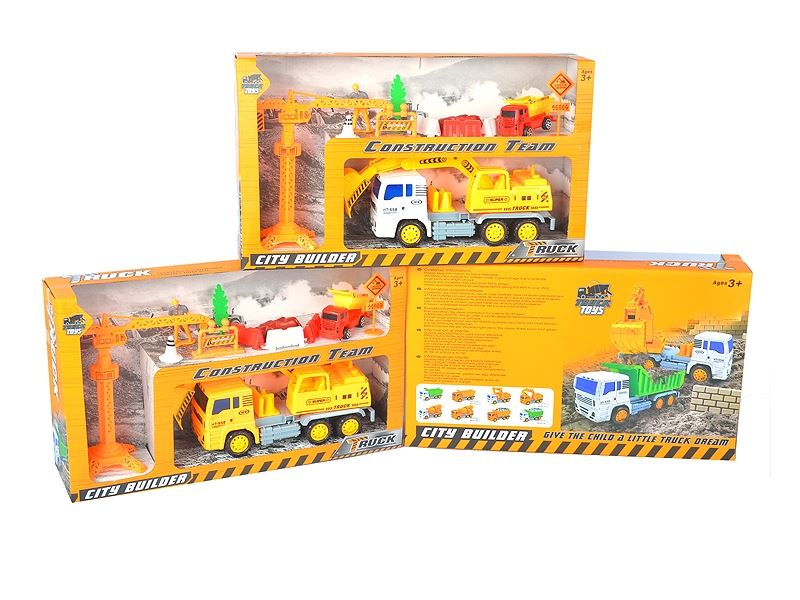 FRICTION CONSTRUCTION CAR SET YELLOW & WHITE - HP1111126