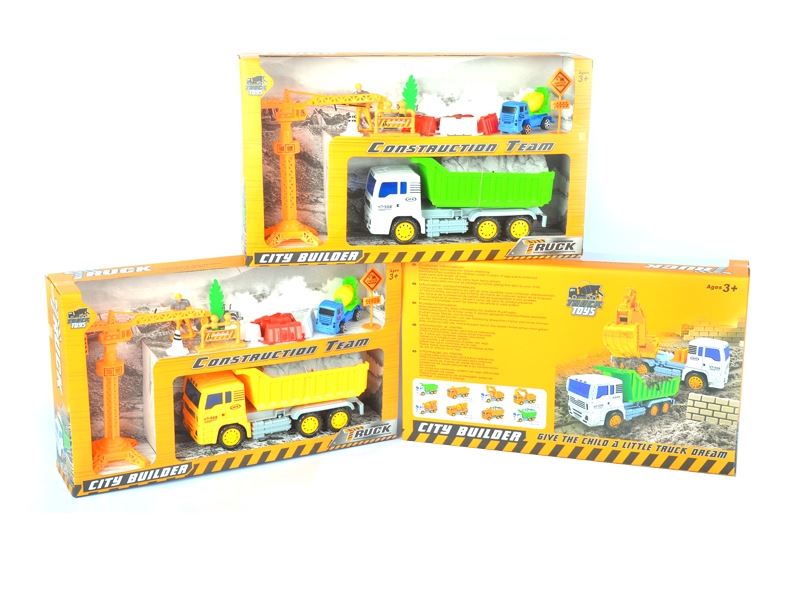 FRICTION CONSTRUCTION CAR SET YELLOW & WHITE - HP1111127