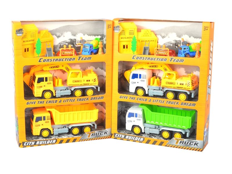 FRICTION CONSTRUCTION CAR SET YELLOW & WHITE - HP1111128