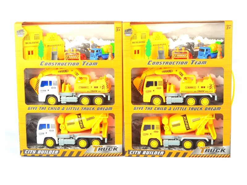 FRICTION CONSTRUCTION CAR SET YELLOW & WHITE - HP1111129