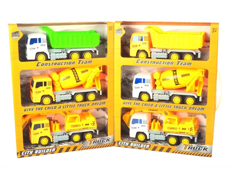 FRICTION CONSTRUCTION CAR SET YELLOW & WHITE - HP1111131