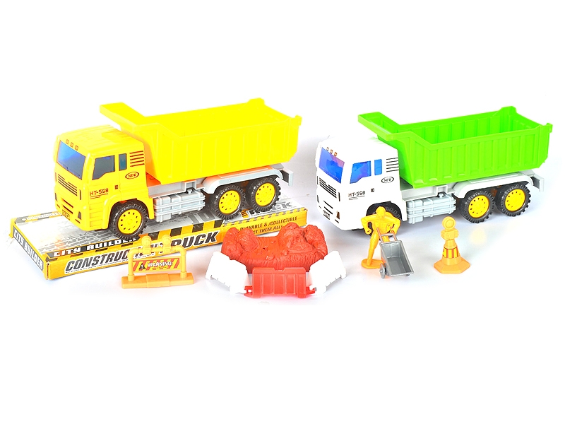 FRICTION CONSTRUCTION CAR SET YELLOW & WHITE - HP1111138