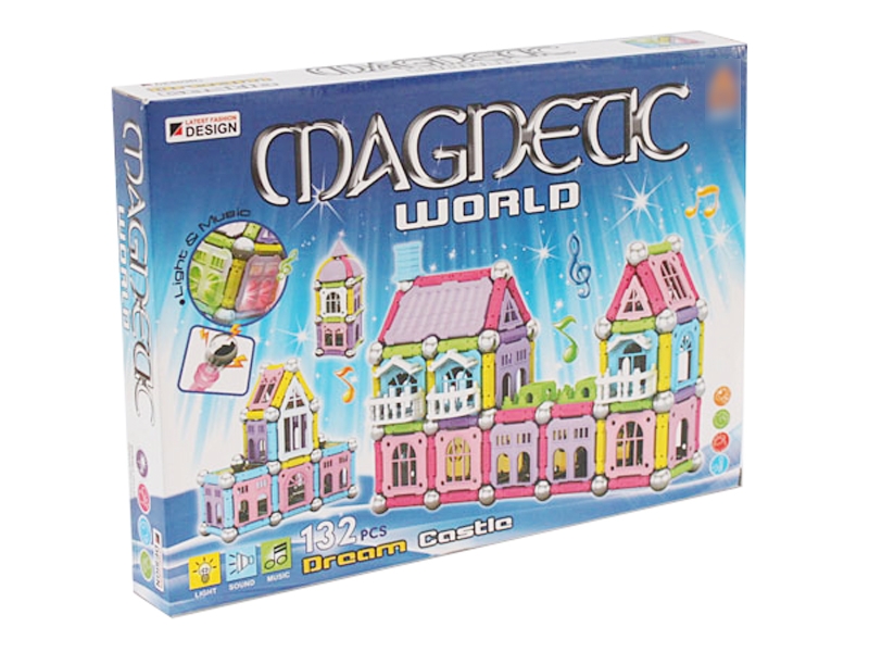 MAGNETIC BUILDING BLOCKS W/LIGHT & MUSIC & INCLUDED BATTERY - HP1113734