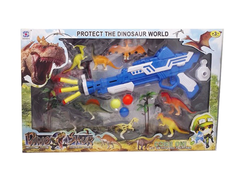SOFT SHOOTING GUN W/DINOSAUR - HP1114433
