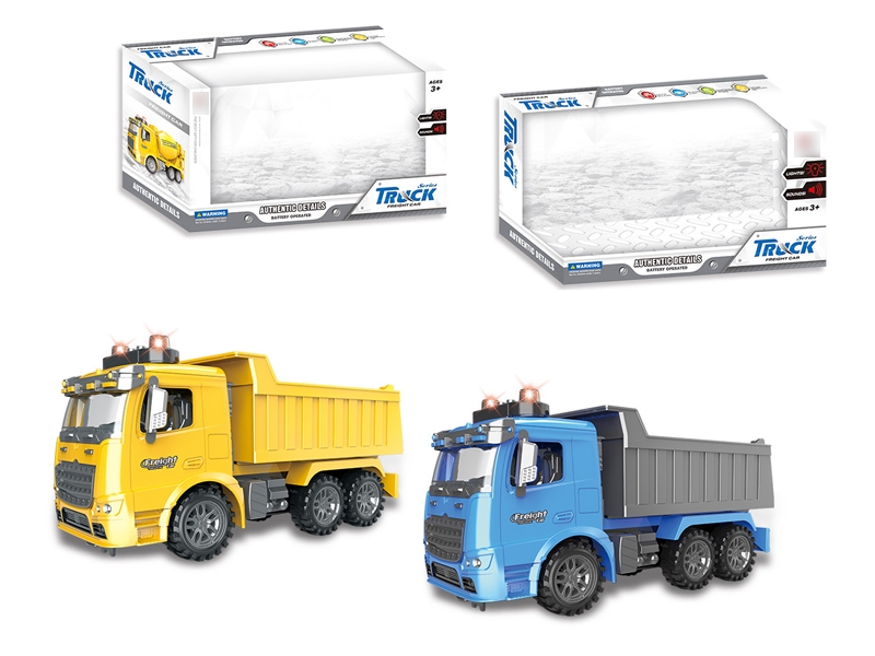 FRICTION CONSTRUCTION CAR W/SOUND & LIGHT,YELLOWE/BLUE, INCLUDED BATTERY - HP1114493