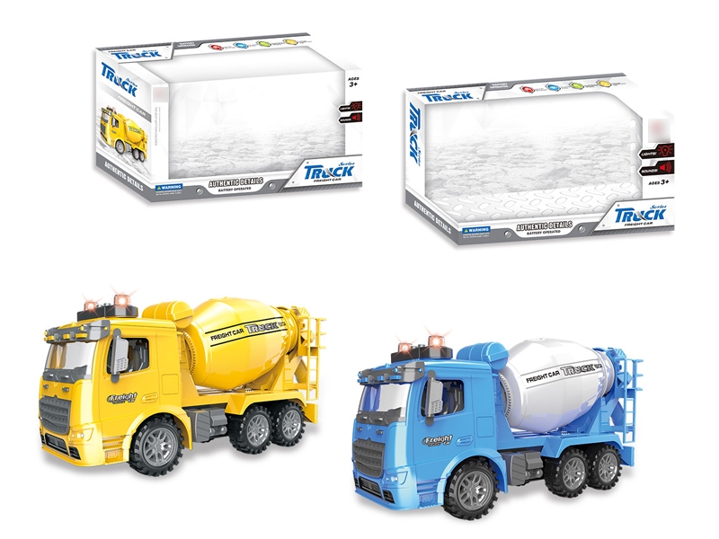 FRICTION CONSTRUCTION CAR W/SOUND & LIGHT,YELLOWE/BLUE, INCLUDED BATTERY - HP1114494