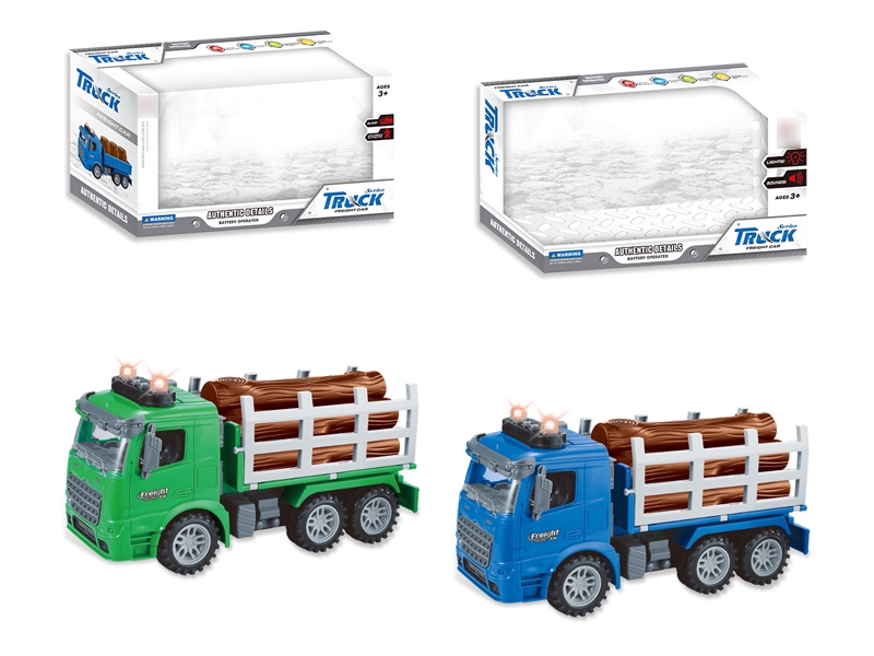 FRICTION TRUCK W/SOUND & LIGHT,YELLOWE/BLUE, INCLUDED BATTERY - HP1114500