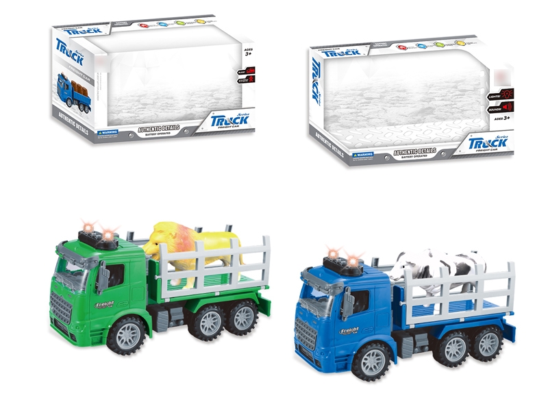 FRICTION TRUCK W/SOUND & LIGHT,YELLOWE/BLUE, INCLUDED BATTERY - HP1114503