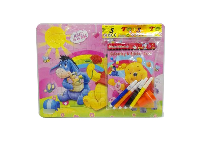 PUZZLE 40PCS W/DRAWING & SEAL & COLOR PEN - HP1115503