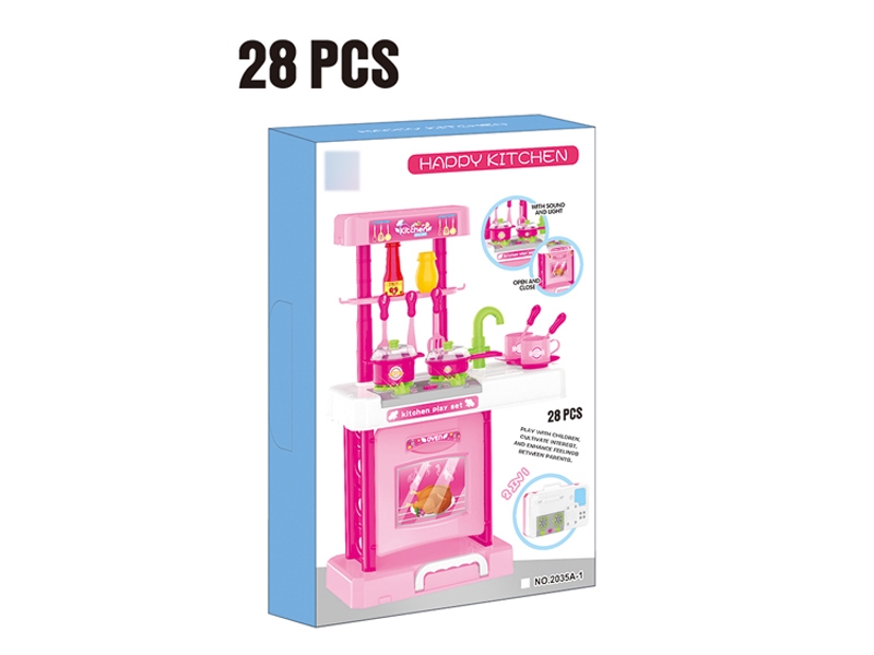 KITCHEN SET W/LIGHT & SOUND 28PCS - HP1116178