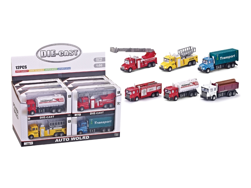 1:50 PULL BACK DIE CAST CAR 6 ASST.12PCS - HP1116278