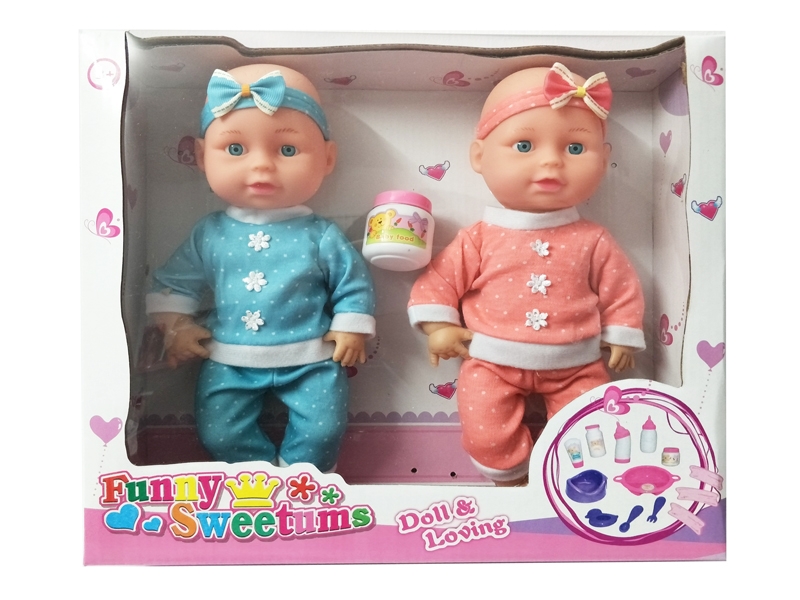 2只10寸娃娃 配食物瓶 - HP1116873