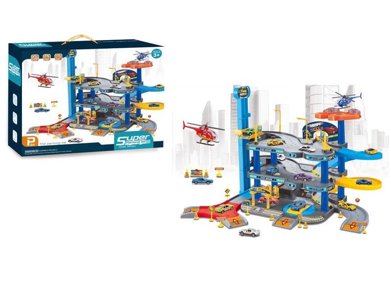 PARKING LOT SET W/1PCS DIE CAST PLANE & 2PCS FREE WAY DIE CAST CAR - HP1117667