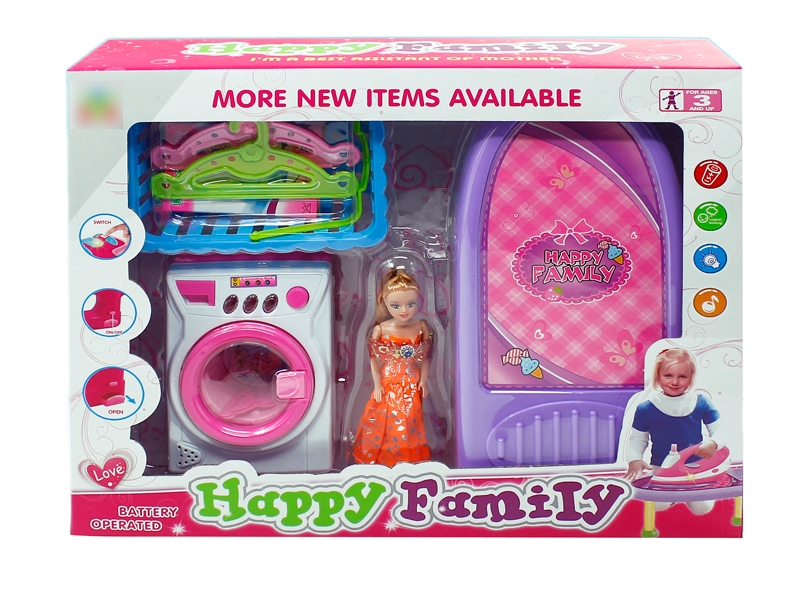 B/O WASHING MACHINE W/ DOLL  & LIGHT & MUSIC - HP1117733