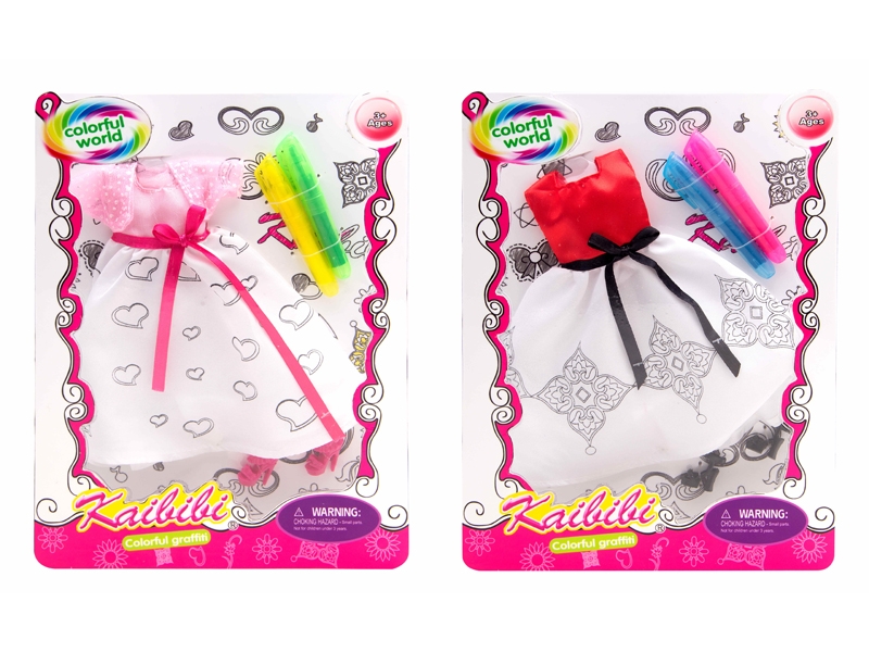 DOLL DRESS W/DRAWING SET 2ASST - HP1117876