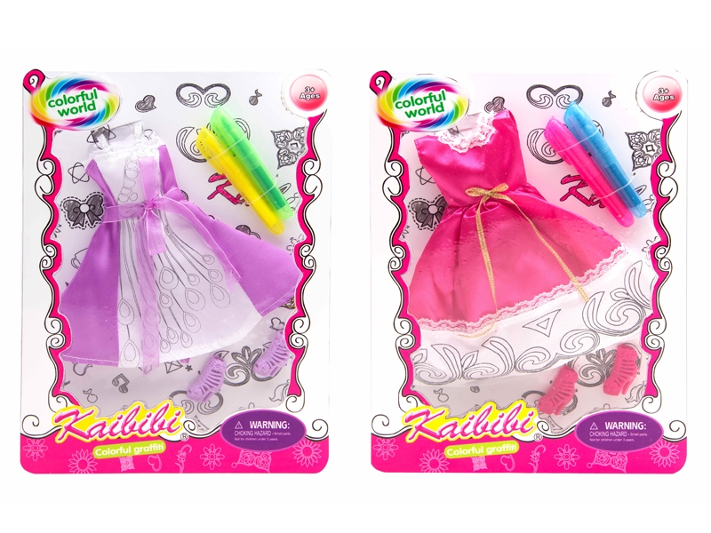 DOLL DRESS W/DRAWING SET 2ASST - HP1117877