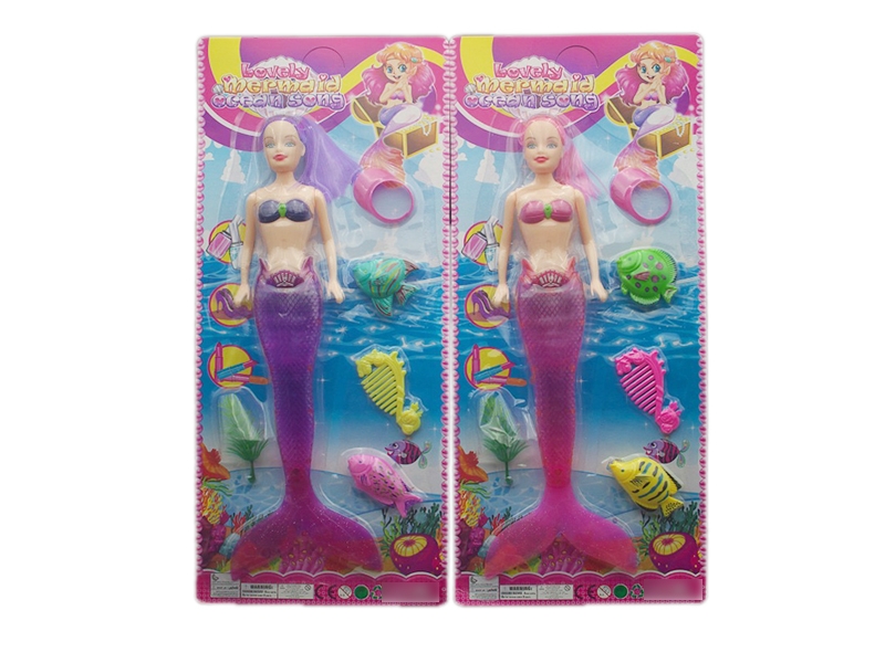 SOLID BODY DOLL MERMAID W/ACCESSORIES 2ASST. - HP1118208