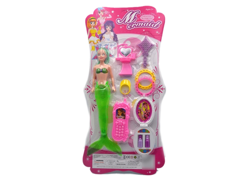 SOLID BODY DOLL MERMAID W/ACCESSORIES - HP1118216