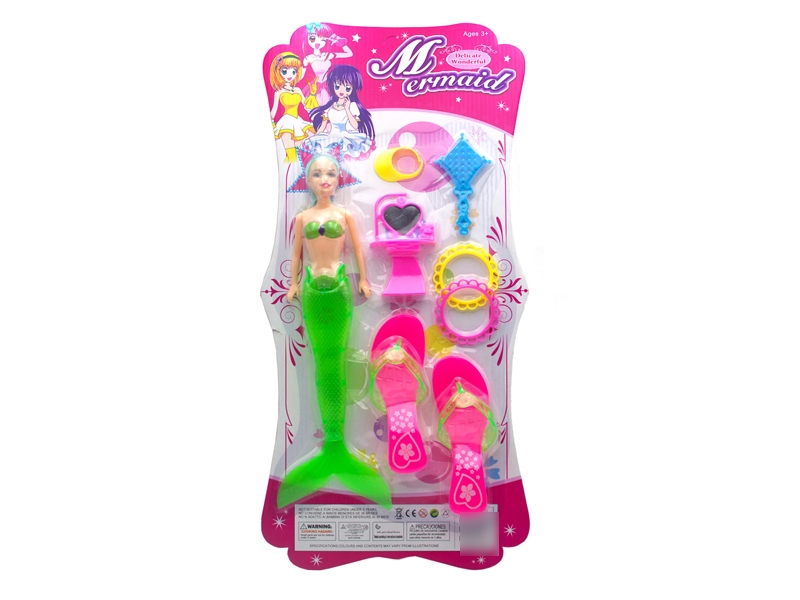 SOLID BODY DOLL MERMAID W/ACCESSORIES - HP1118217