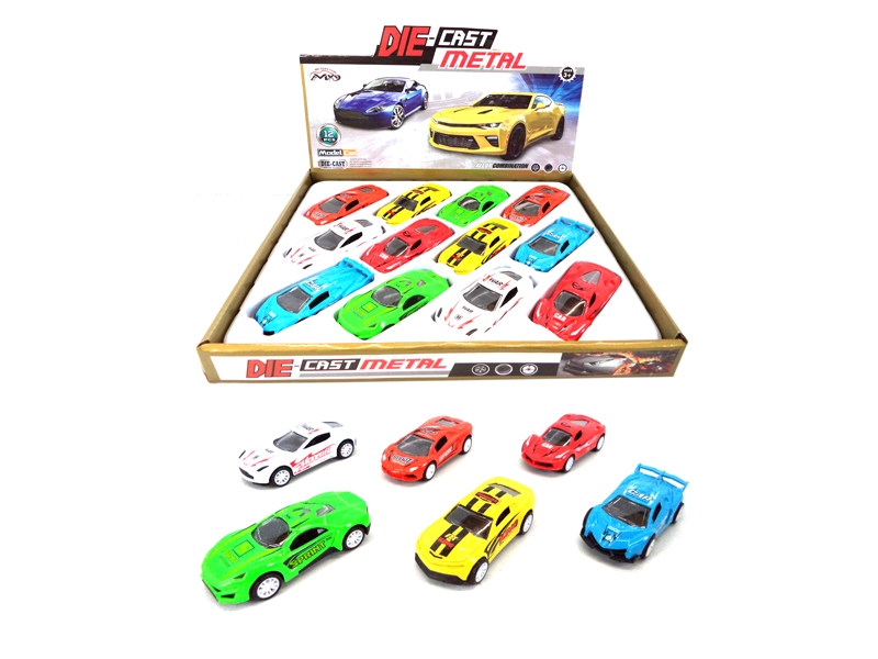 1:54 PULL BACK DIE CAST CAR 12PCS - HP1118296