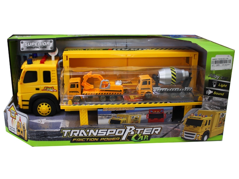 FRICTION TRUCK W/2PCS DIE CAST CAR & IC & LIGHT INCLUDED BATTERY - HP1119800
