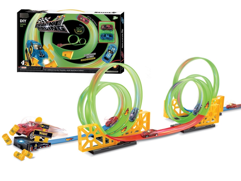 PULL BACK RAIL CAR W/NOCTILUCENC,42PCS - HP1119947