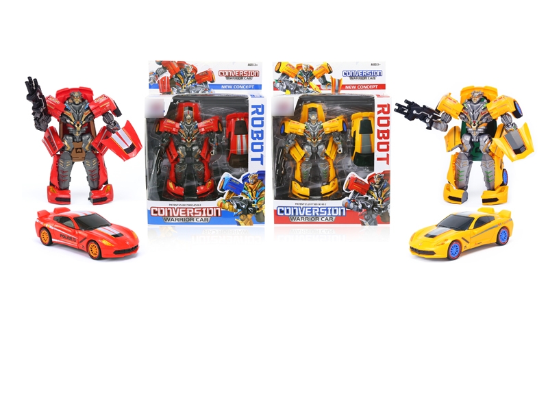 TRANSFORMATIVE CAR W/LIGHT & MUSIC &INCLUDED BATTERY  RED & YELLOW - HP1119988