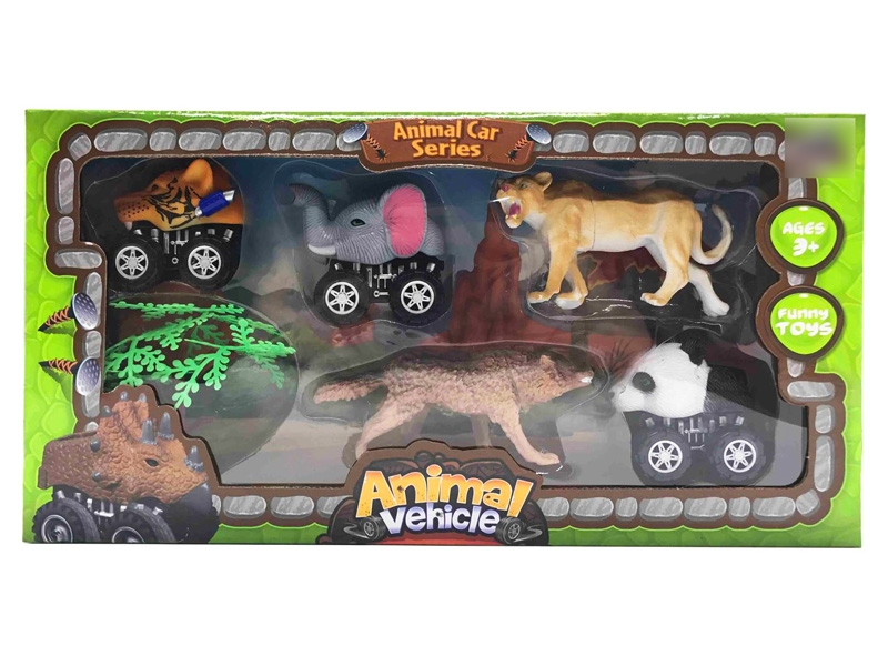 PULL BACK ANIMAL CAR 3PCS - HP1120029