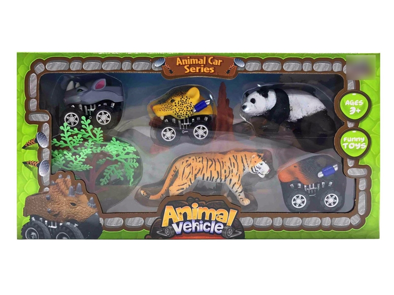 PULL BACK ANIMAL CAR 3PCS - HP1120030