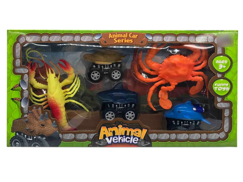 PULL BACK ANIMAL CAR 3PCS - HP1120031