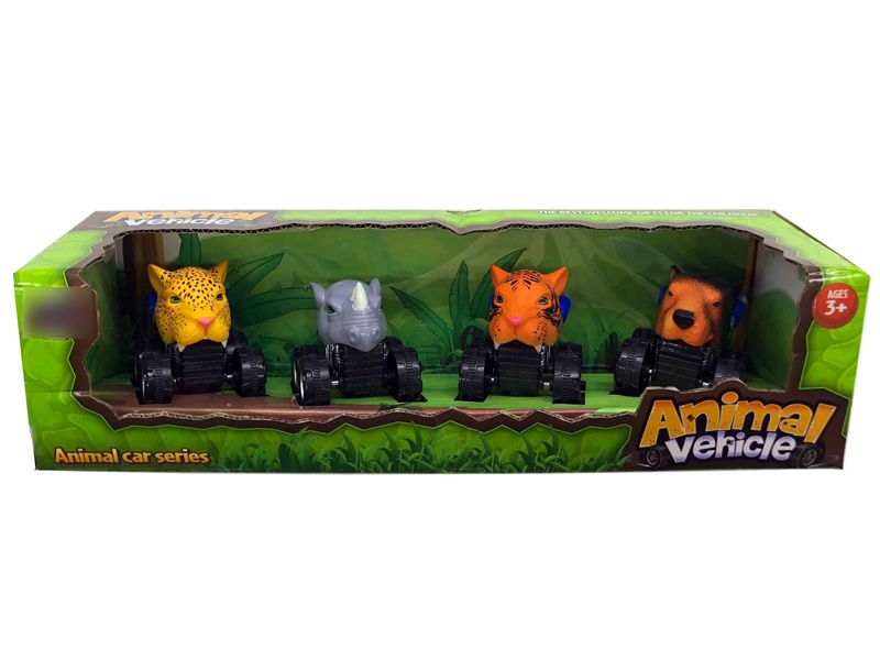 PULL BACK ANIMAL CAR 4ASST - HP1120034