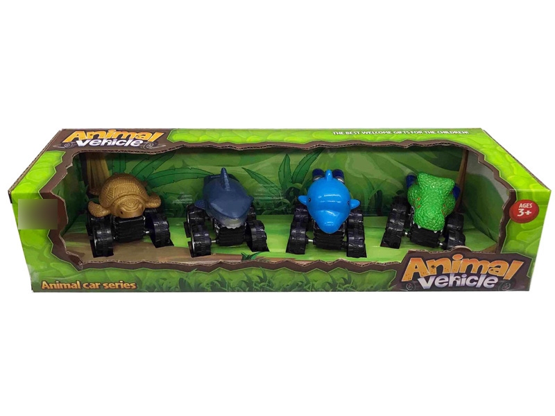 PULL BACK ANIMAL CAR 4ASST - HP1120035