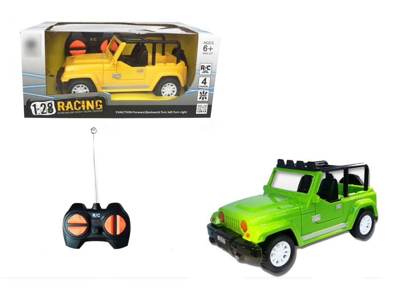 1:28 4 FUNCTION R/C CAR,NOT INCLUDED BATTERY GREEN/YELLOW - HP1120103