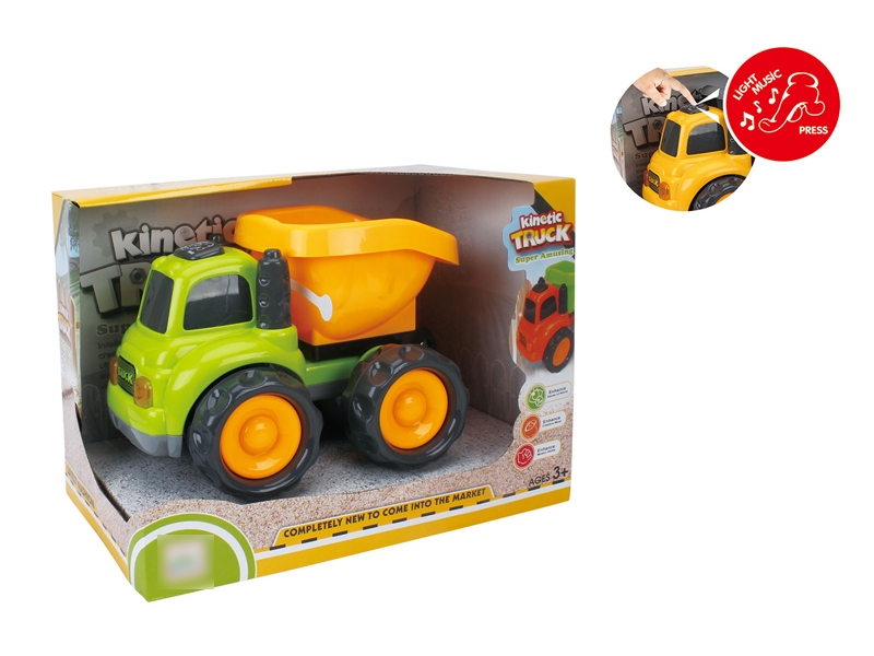 FRICTION CONSTRUCTION CAR W/LIGHT & MUSIC & INCLUDED BATTERY GREEN & ORANGE - HP1120138