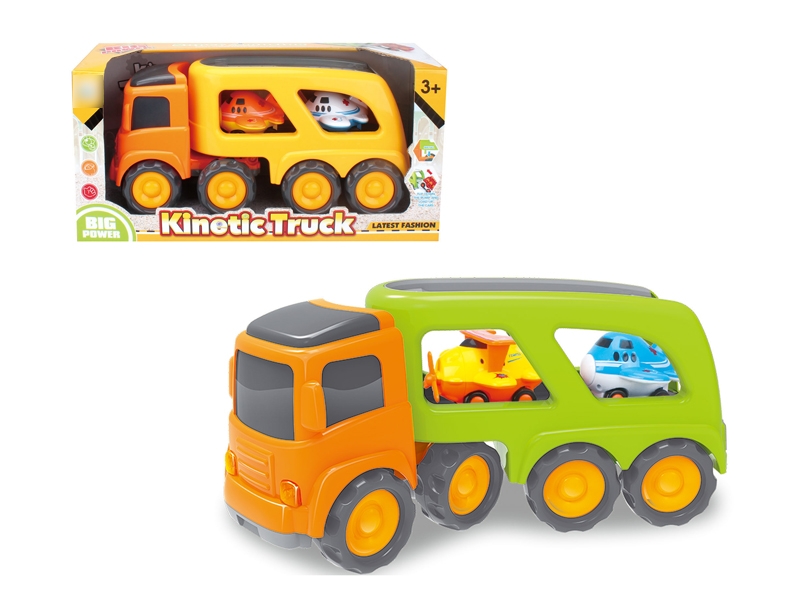 FRCITION CARTOON TRUCK W/2 AIRPLANE YELLOW & GREEN - HP1120157