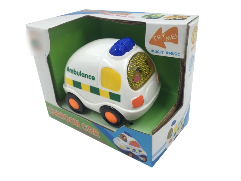 WIND UP CARTOON CAR W/LIGHT & MUSIC & INCLUDED BATTERY - HP1120238