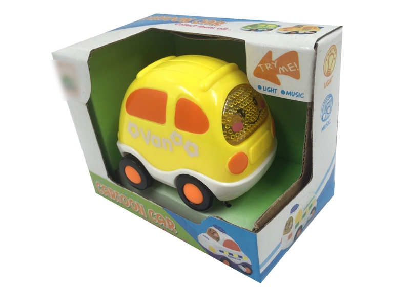 WIND UP CARTOON CAR W/LIGHT & MUSIC & INCLUDED BATTERY - HP1120240