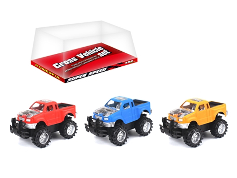 FRICTION CAR RED & YELLOW & BIU - HP1120302